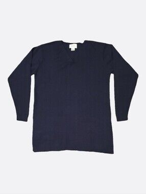 Field Manor Vintage Merino Wool Sweater in Deep Navy